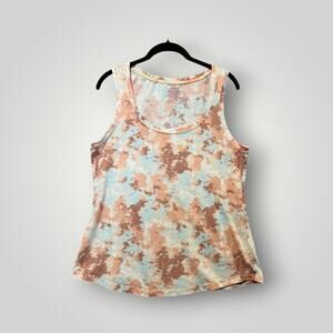 Eddie Bauer Tank Women's Size Medium Tie Die Floral Athletic Fit